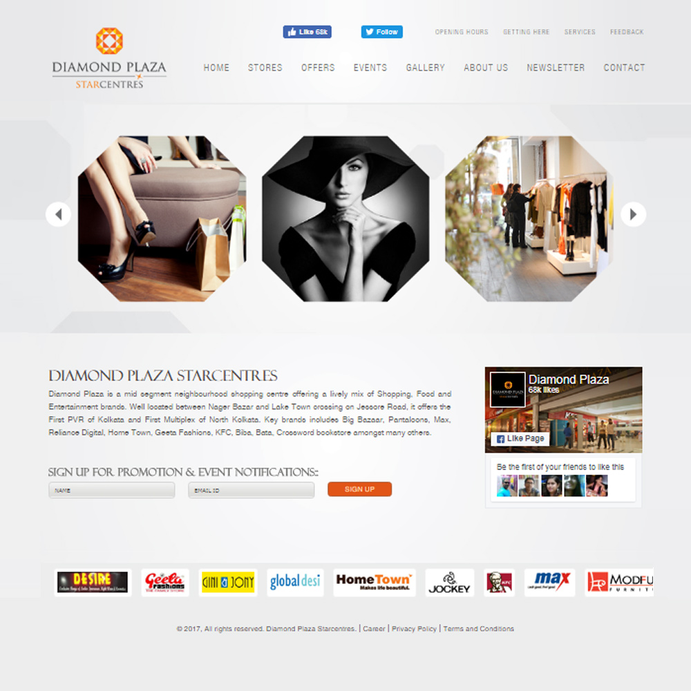 Shopping Mall site,  Development Company, Design Agency sites